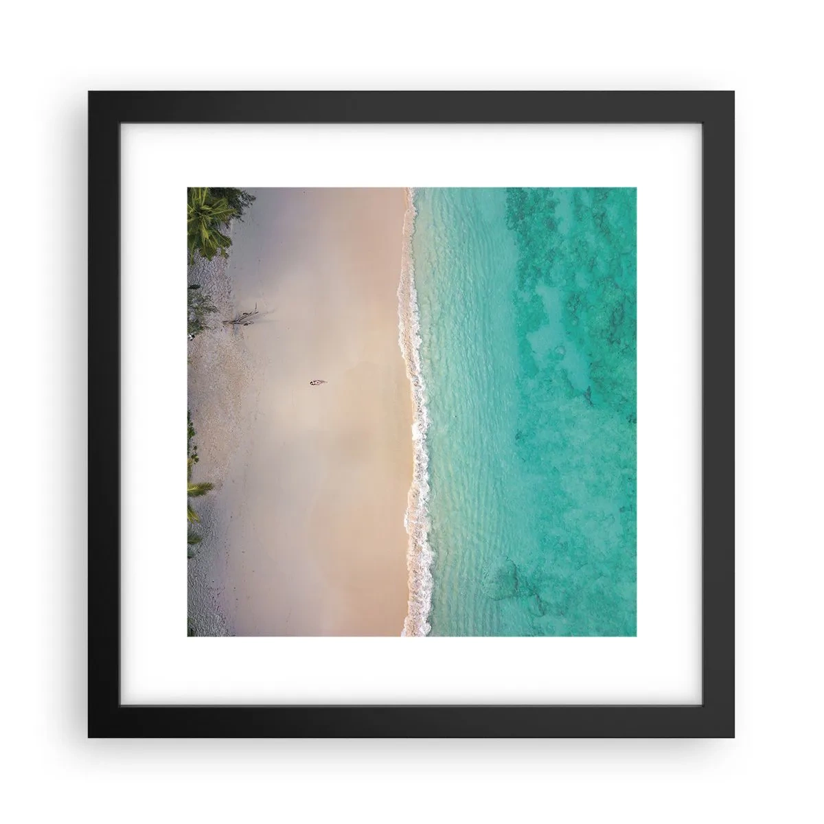 Poster în ramă neagră - Plaja din paradis - 30x30 cm