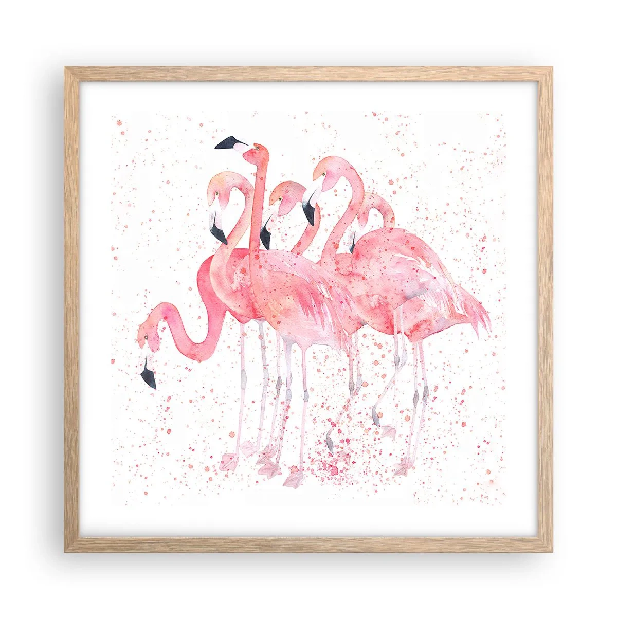 Poster în ramă de stejar deschis - Ansamblul roz - 50x50 cm