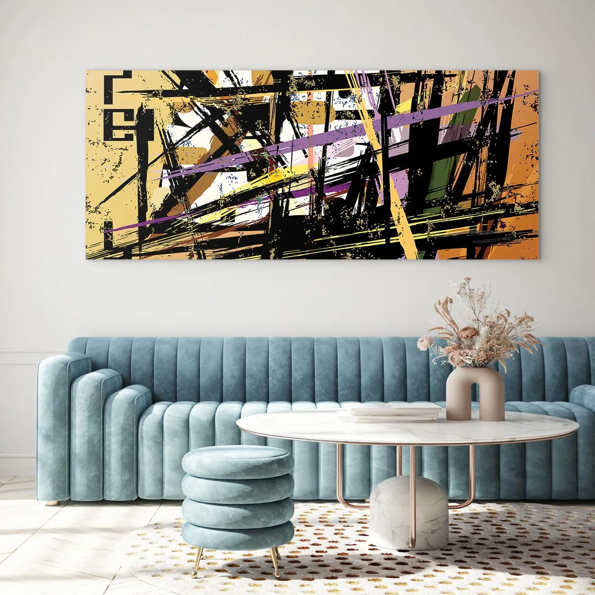 Tablou pe sticlă - Tăietură ascuțită - 140x50 cm