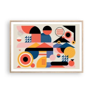 Poster în ramă de stejar deschis - Compoziție: joacă-te - 100x70 cm