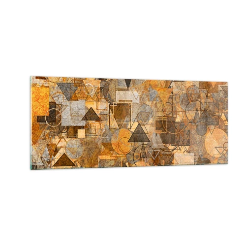 Tablou pe sticlă - Lumea băgată în formă - 100x40 cm