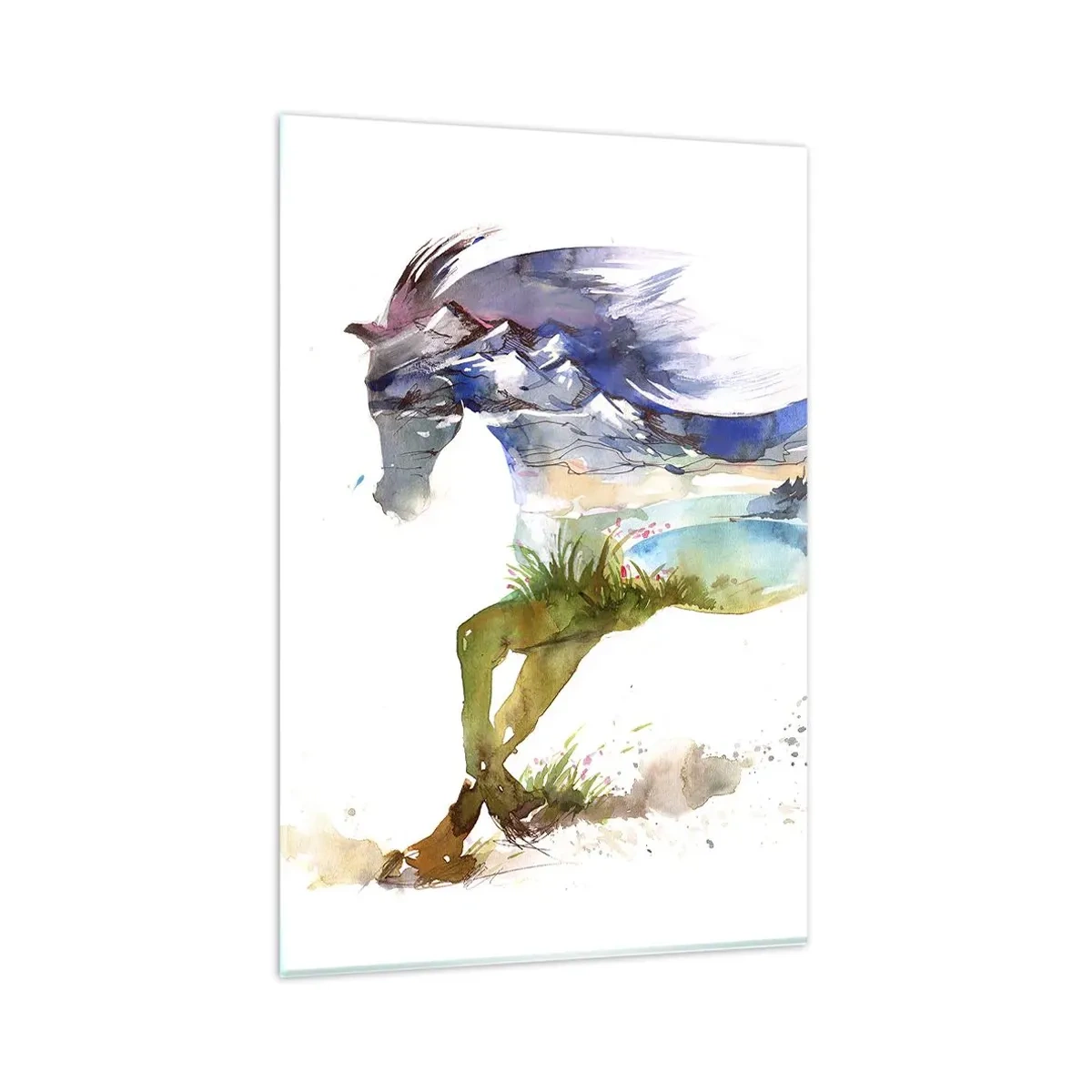 Tablou pe sticlă - De pe pajiște direct spre cer - 80x120 cm