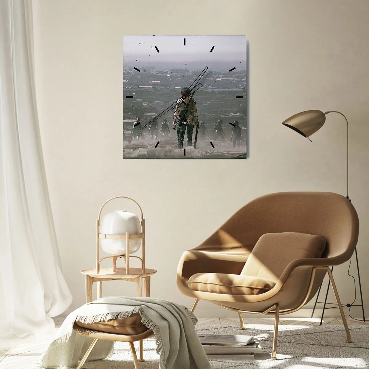 Ceas de perete - Ceas pe sticlă - Ultimul om în picioare? - 30x30 cm