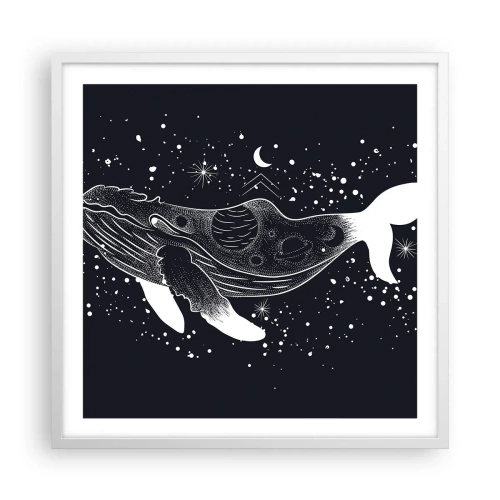 Poster în ramă albă - În oceanul universului - 60x60 cm