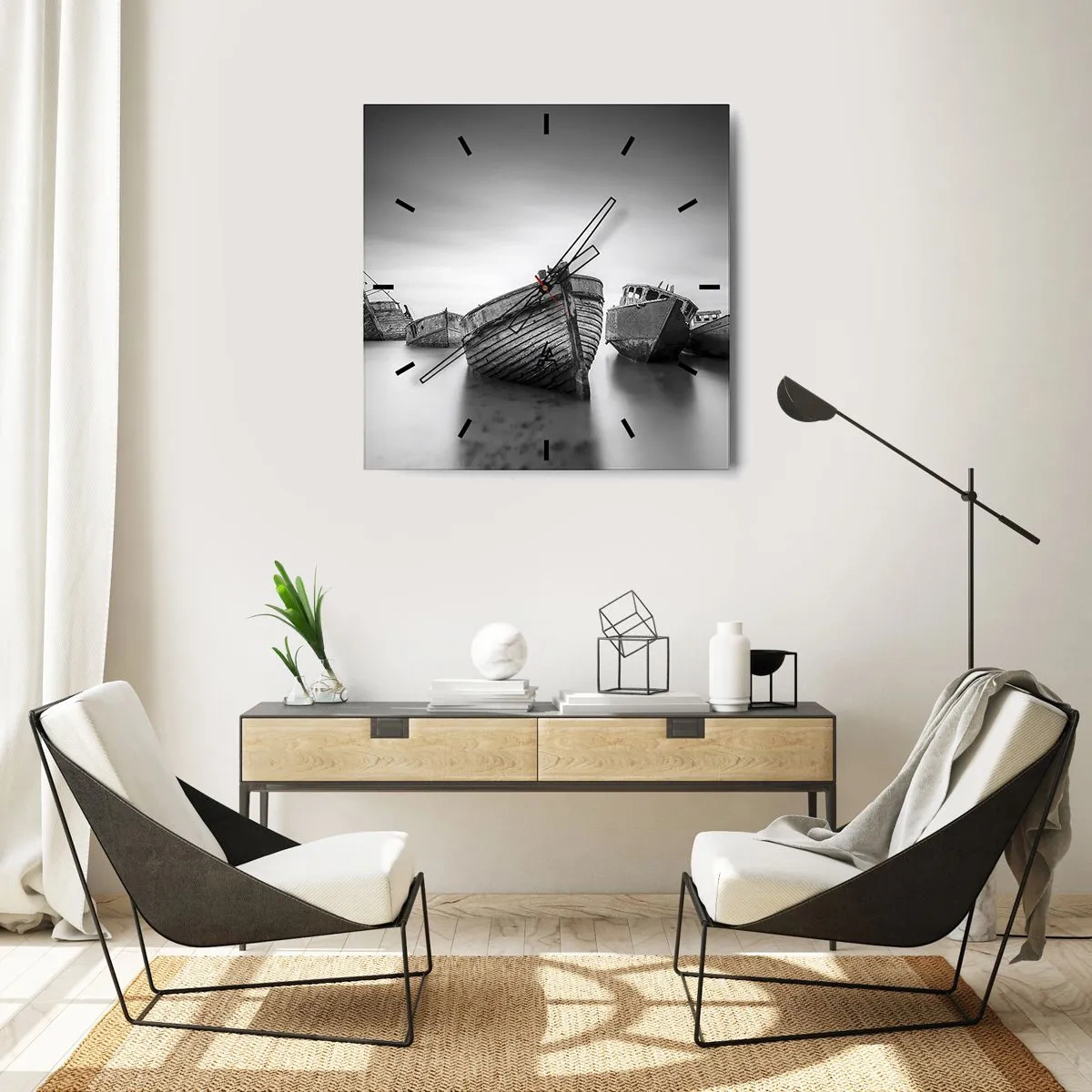 Ceas de perete - Ceas pe sticlă - Acum sunt doar amintiri... - 40x40 cm