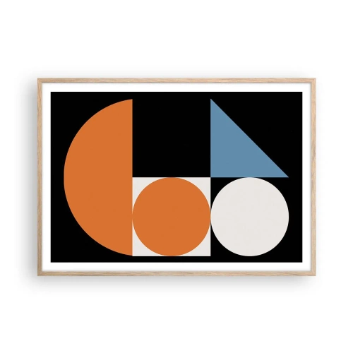 Poster în ramă de stejar deschis - Sistem de figuri - 100x70 cm