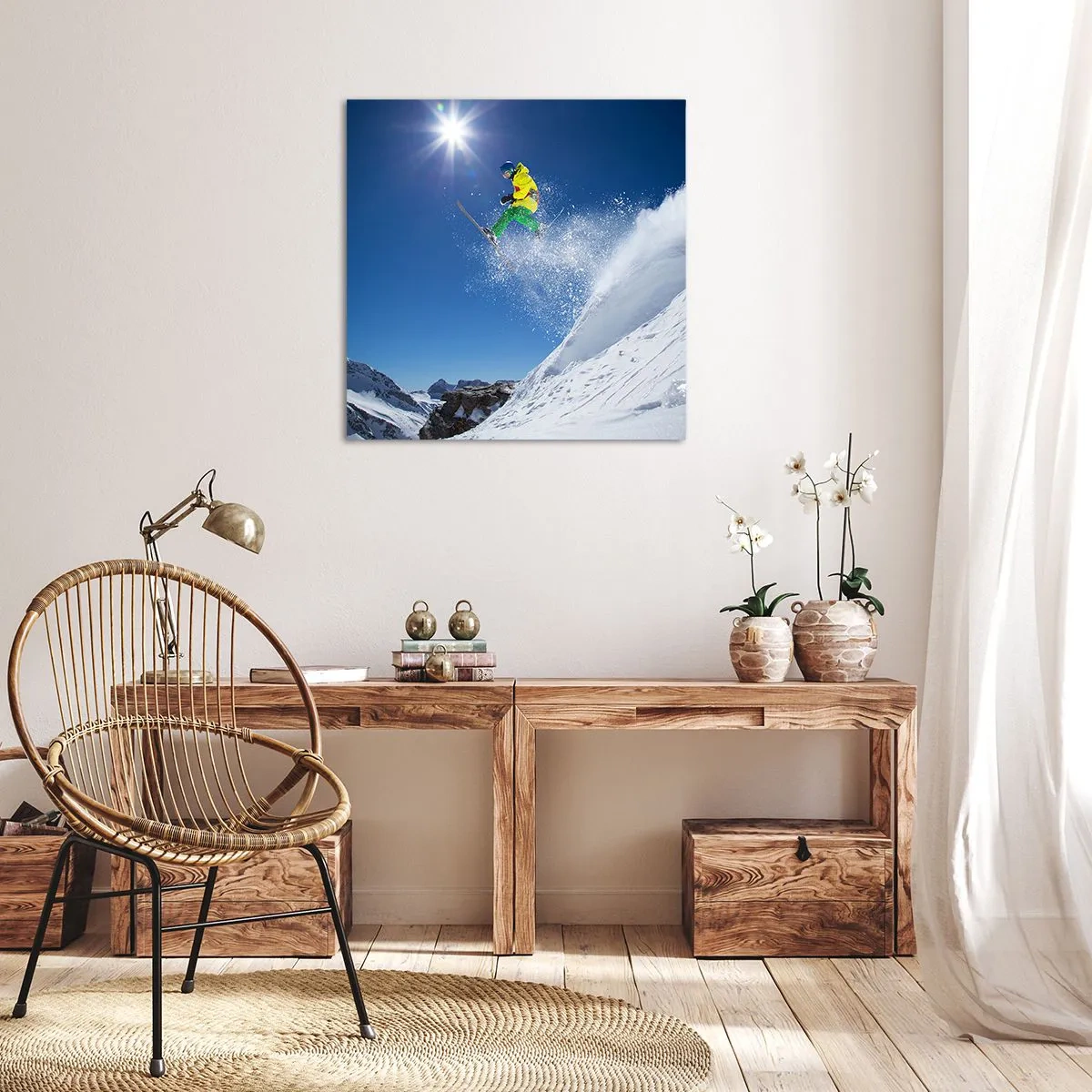 Tablou pe pânză - Dansând cu munții - 60x60 cm