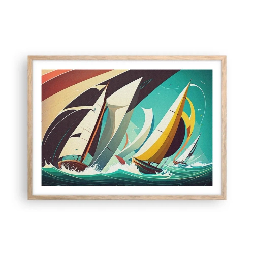 Poster în ramă de stejar deschis - Voinici și învingători - 70x50 cm