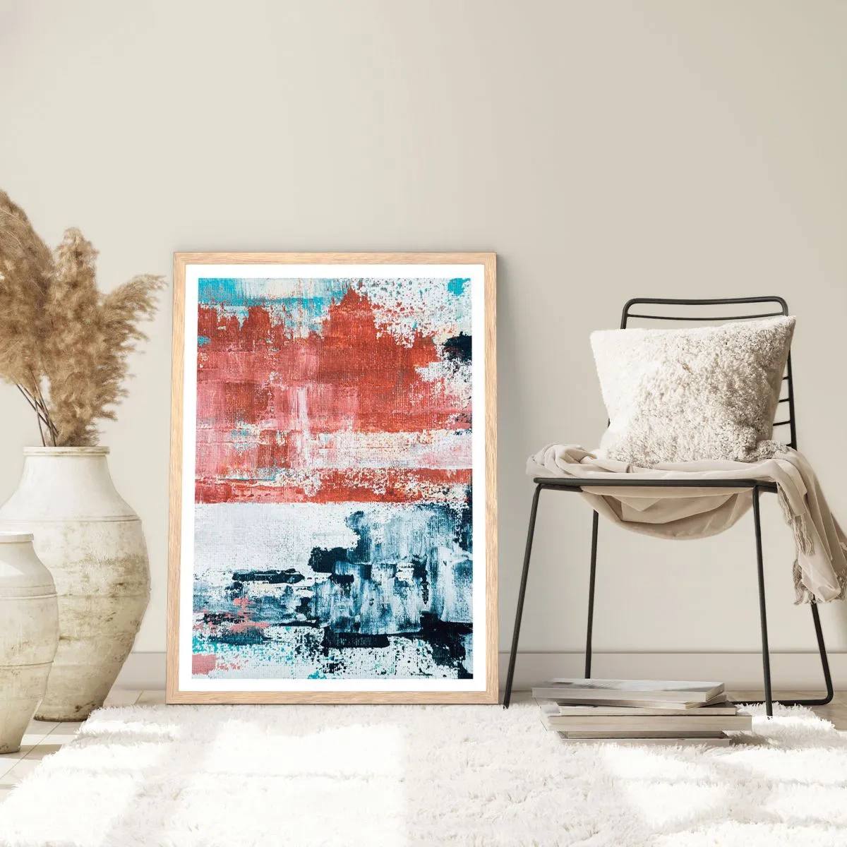 Poster în ramă de stejar deschis - Jumi-juma abstract - 30x40 cm