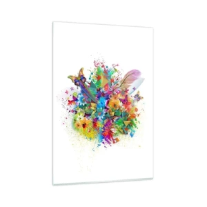 Tablou pe sticlă - Buchet de bucurie - 80x120 cm