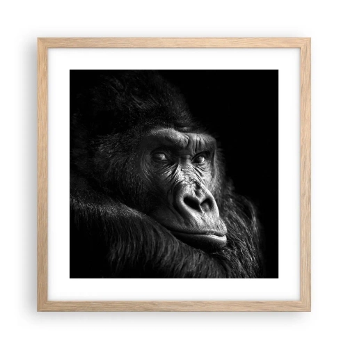 Poster în ramă de stejar deschis - Și la ce te uiți? - 40x40 cm