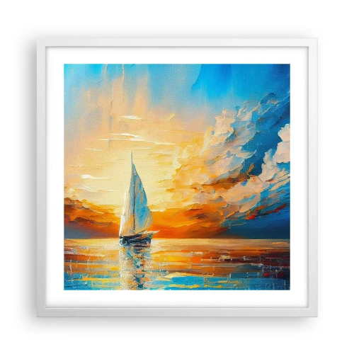 Poster în ramă albă - Navigare prin aur - 50x50 cm