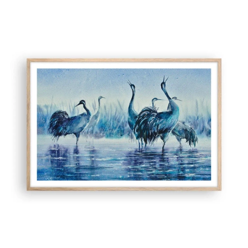 Poster în ramă de stejar deschis - Întâlnirea de dimineață - 91x61 cm