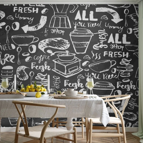 Tapet Autoadeziv Deluxe Sticker - All you need is… - Gastronomie, mural, Graffiti - 250x175 cm
