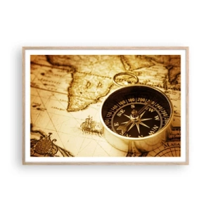 Poster în ramă de stejar deschis - Est sau vest? - 100x70 cm