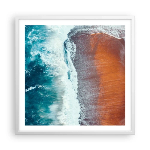 Poster în ramă albă - Atingerea oceanului - 60x60 cm