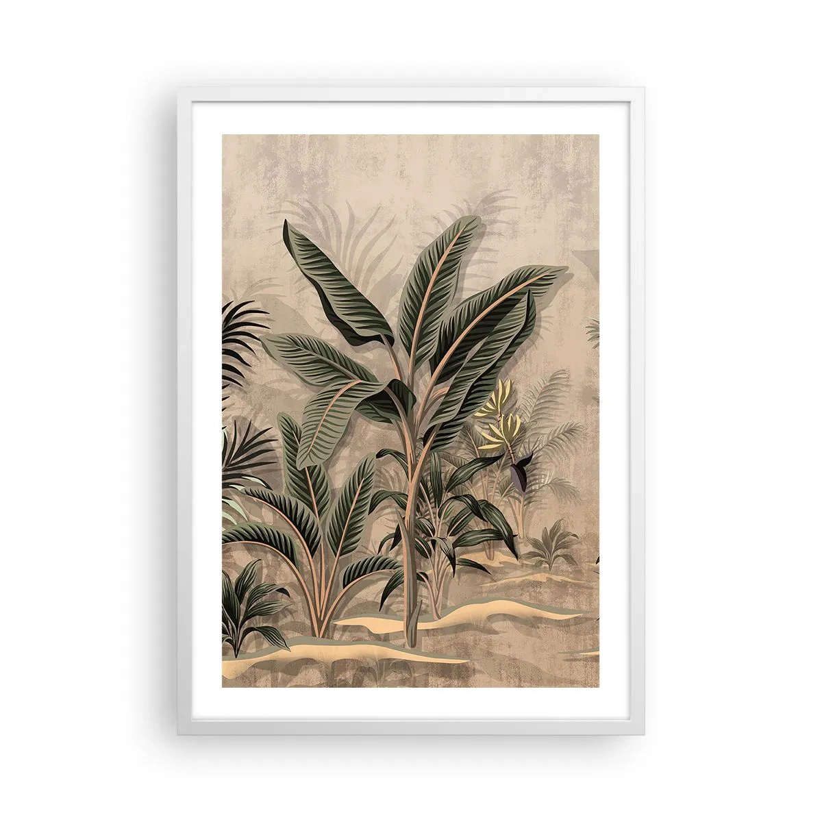 Poster în ramă albă - Gravură în stil colonial - 50x70 cm