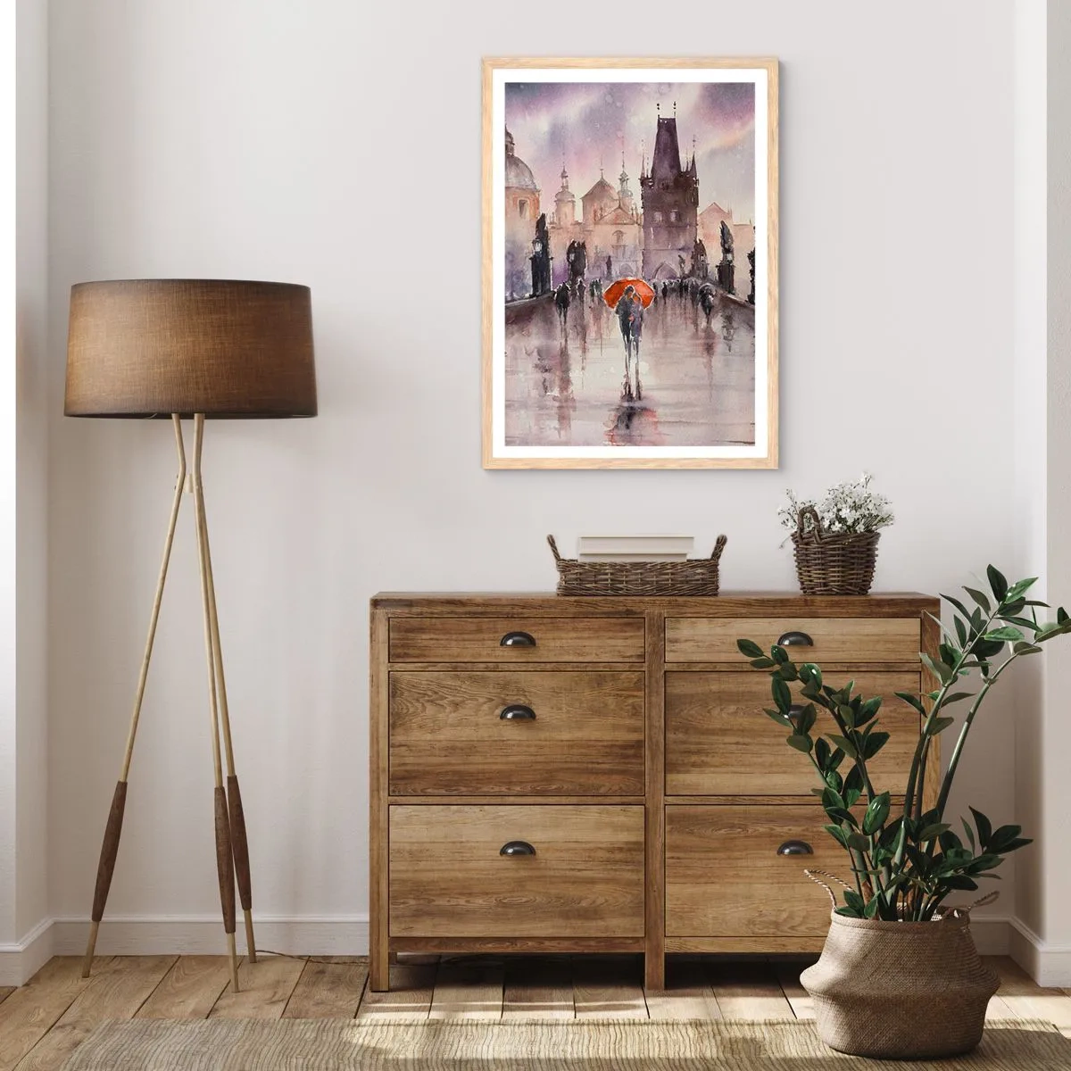 Poster în ramă de stejar deschis - Oamenii nu se schimbă - 30x40 cm