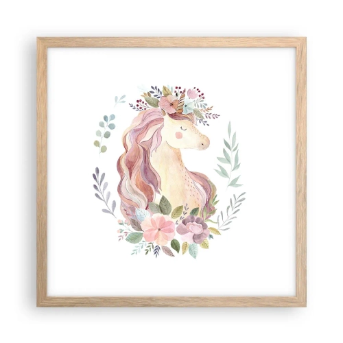Poster în ramă de stejar deschis - O invitație în lumea basmelor - 40x40 cm