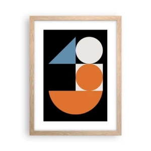 Poster în ramă de stejar deschis - Sistem de figuri - 30x40 cm