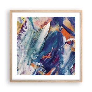 Poster în ramă de stejar deschis - Confuzie de culori - 50x50 cm
