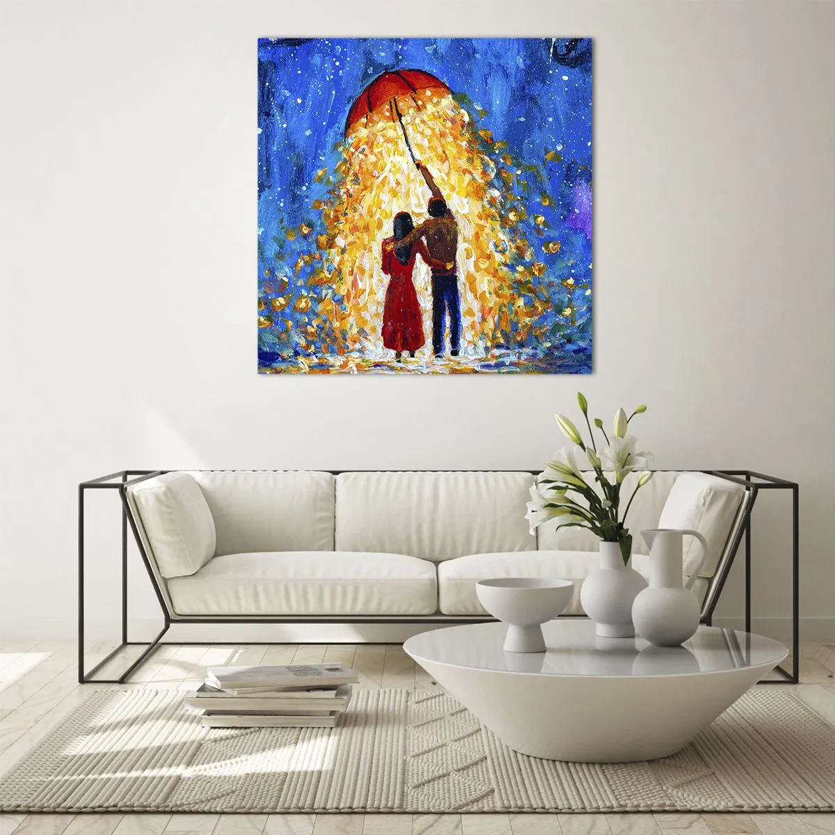 Tablou pe sticlă - Magia unei seri ploioase? - 70x70 cm