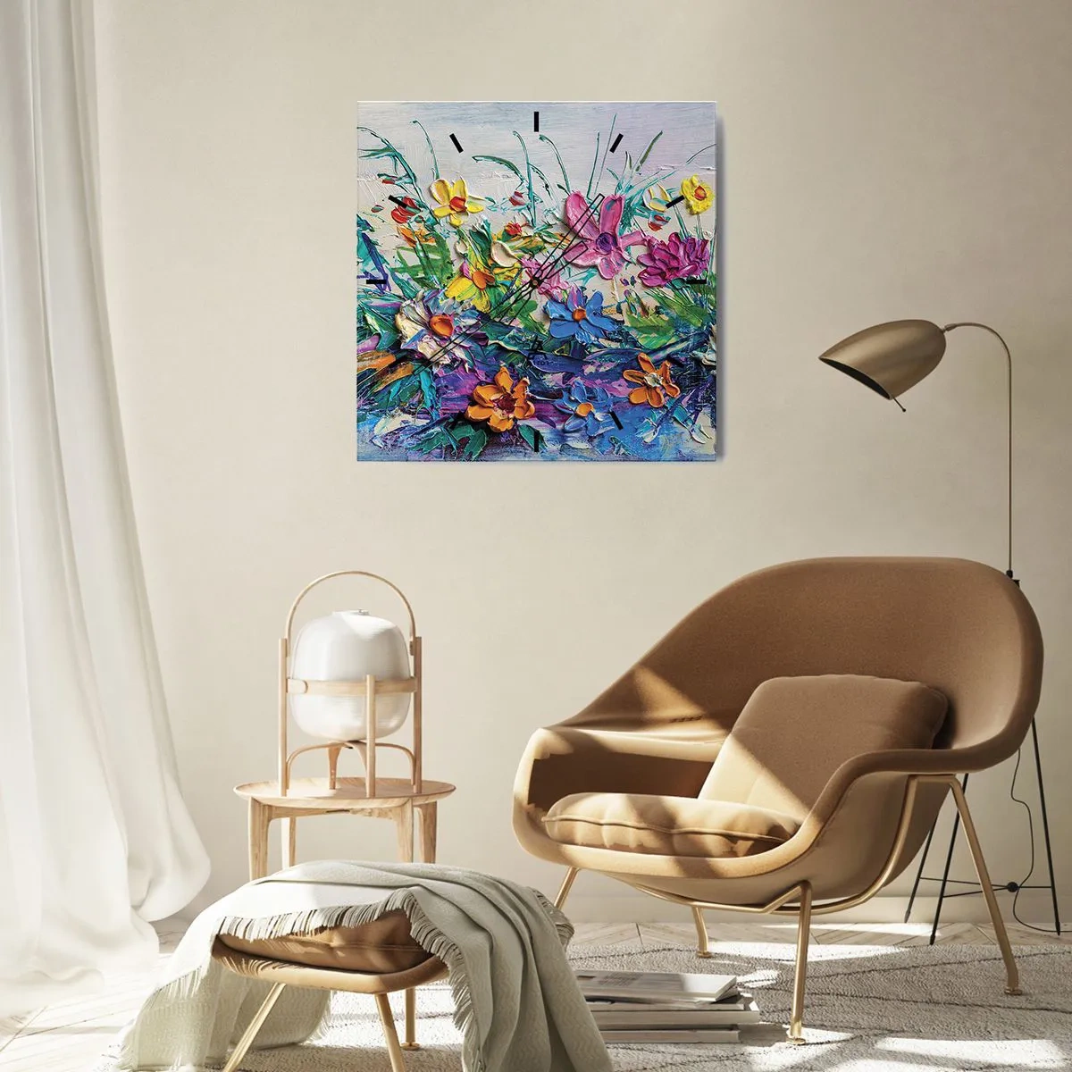 Ceas de perete - Ceas pe sticlă - Nu este deloc o natură moartă - 40x40 cm