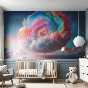 Tapet Standard Eco - Visul unui parc de distracții - Pastel, nori, Îndulcită - 300x210 cm