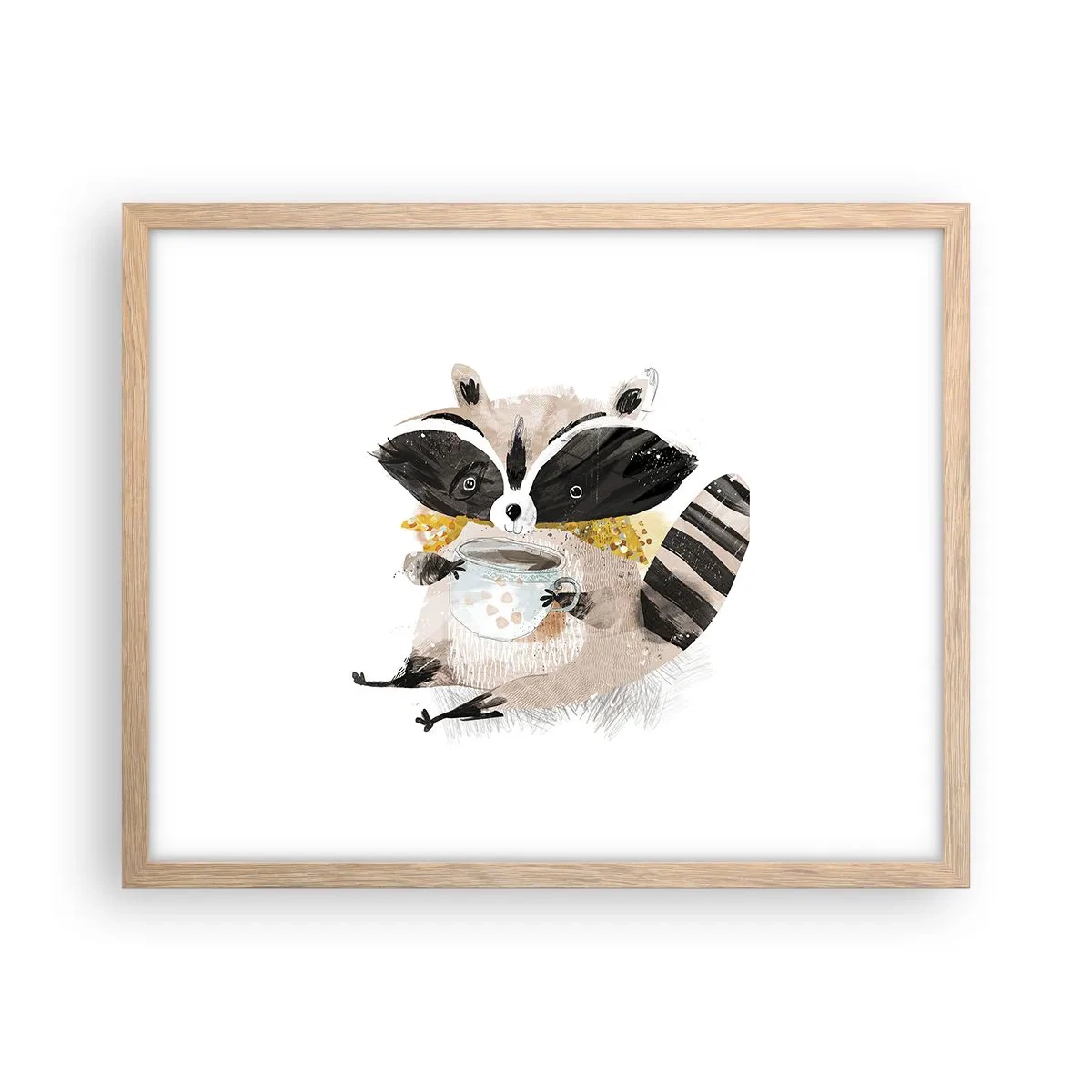 Poster în ramă de stejar deschis - Prietenul meu ratonul - 50x40 cm