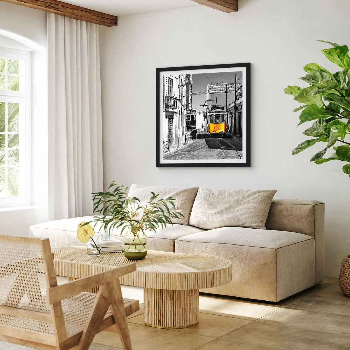 Poster în ramă neagră - Spiritul Lisabonei - 60x60 cm