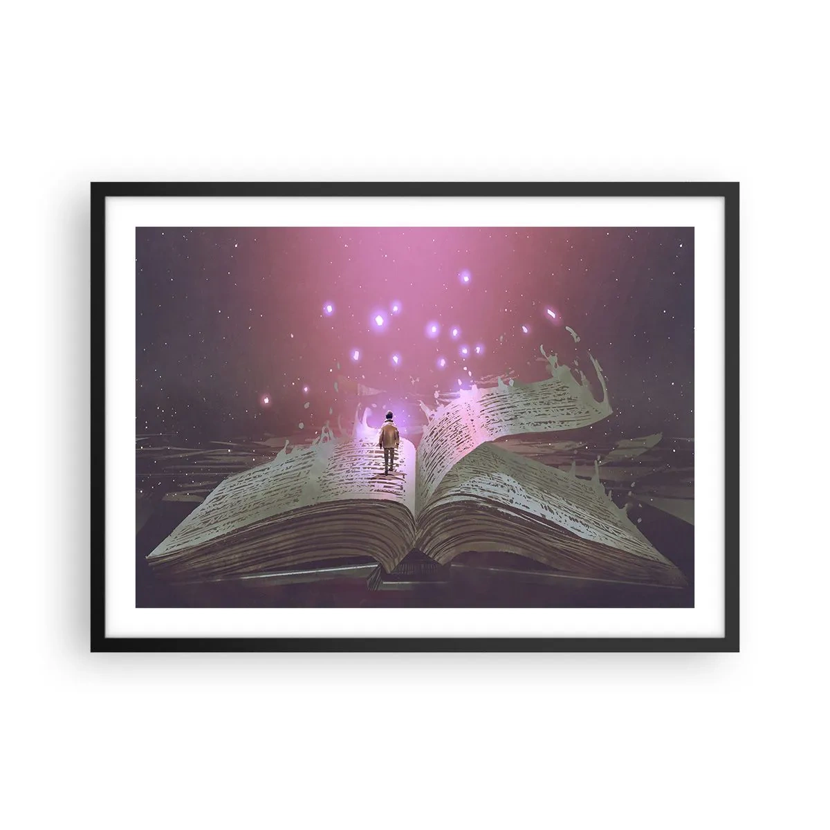 Poster în ramă neagră - O invitație către o altă lume - citiți! - 70x50 cm
