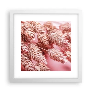 Poster în ramă albă - Cascadă florală în roz - 30x30 cm