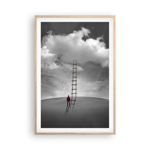 Poster în ramă de stejar deschis - Orice este posibil - 61x91 cm