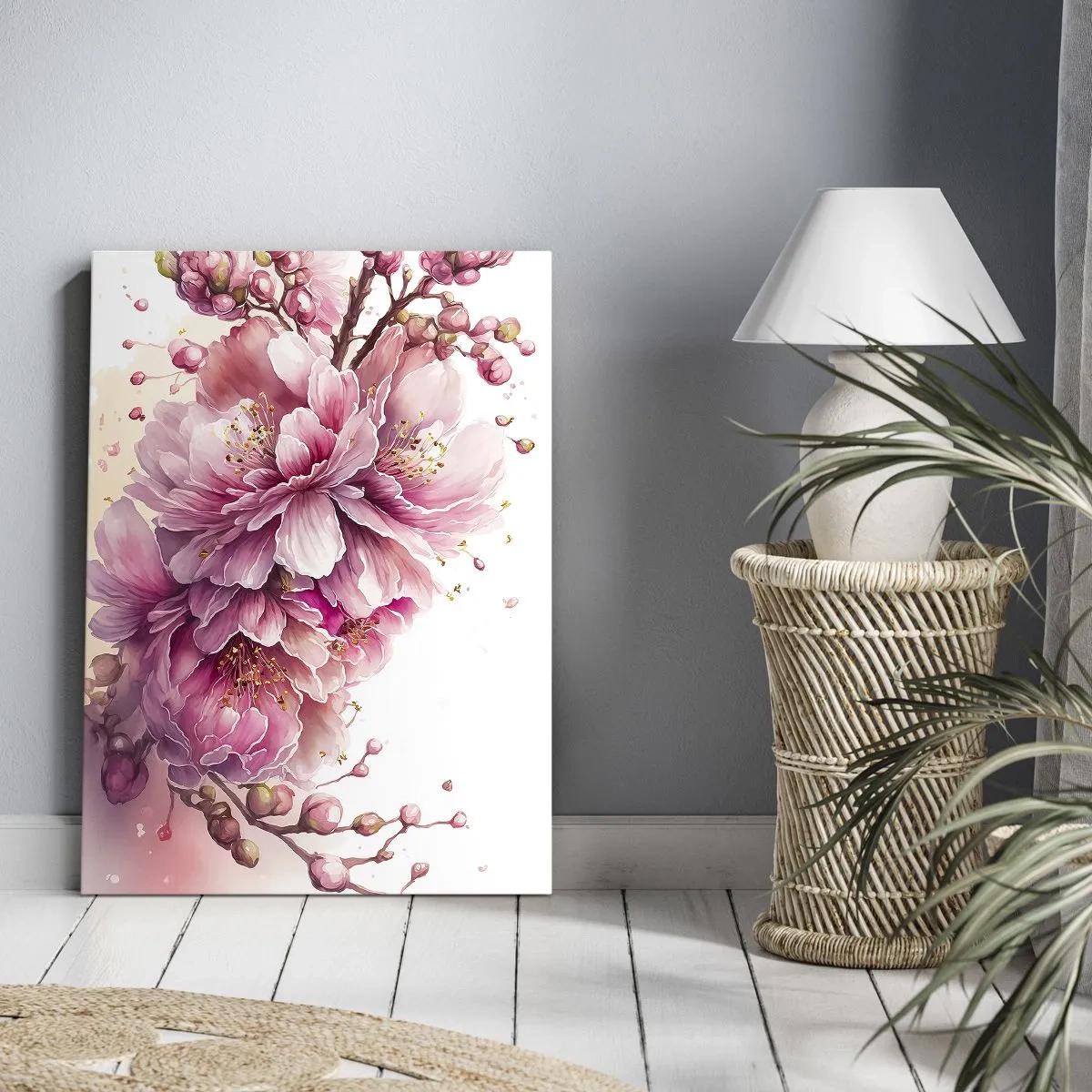 Tablou pe pânză - Flori de cireș - 55x100 cm