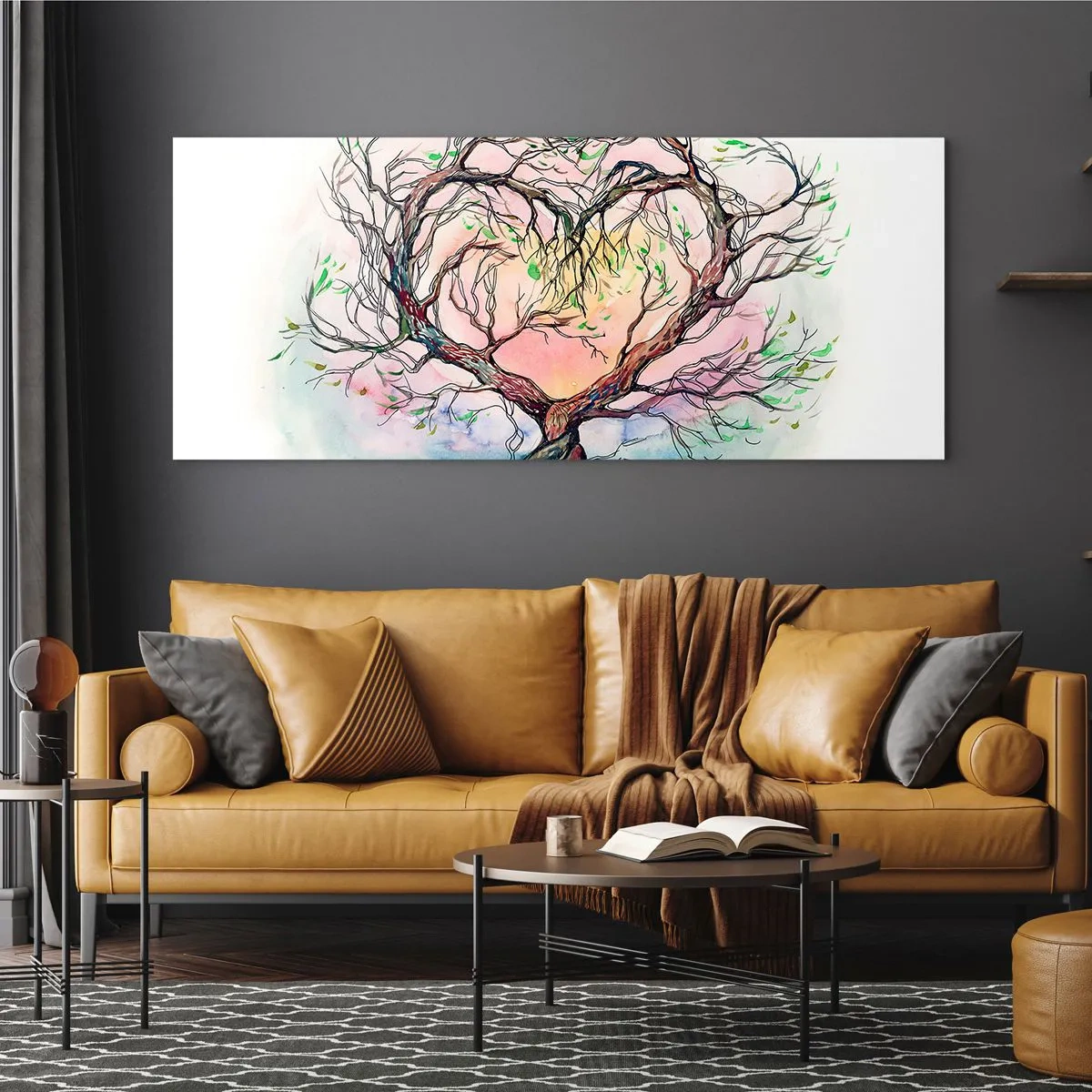 Tablou pe sticlă - Împreună împotriva vijeliei - 90x30 cm