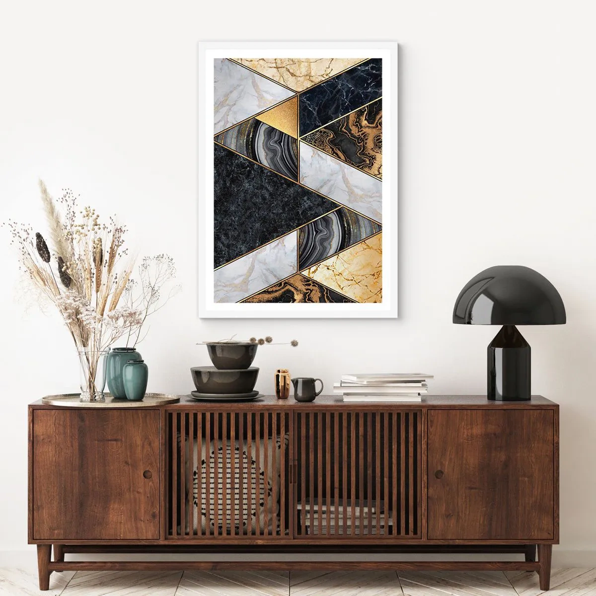 Poster în ramă albă - Piatră cu piatră - 61x91 cm