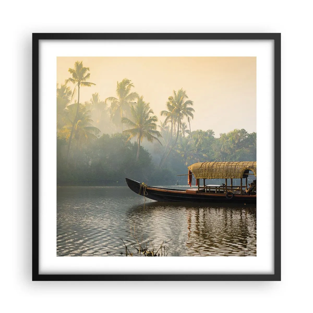 Poster în ramă neagră - Casă pe râu - 50x50 cm