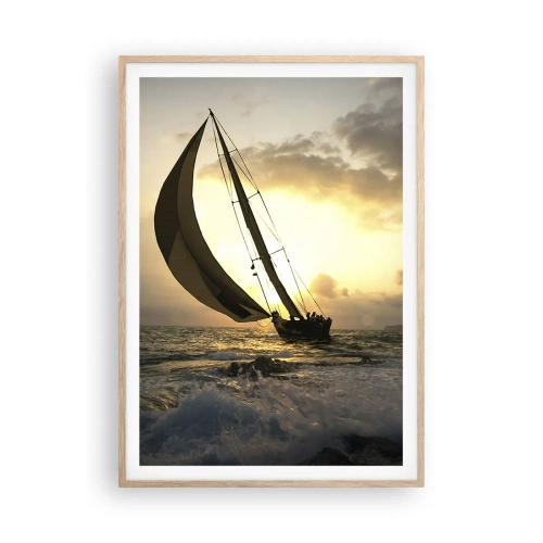 Poster în ramă de stejar deschis - Vânt în jos și în sus - 70x100 cm