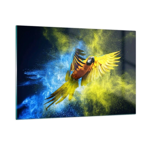 Tablou pe sticlă - În praful albastru-auriu - 120x80 cm