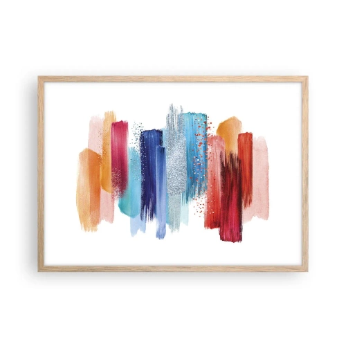 Poster în ramă de stejar deschis - Sus și jos  - 70x50 cm