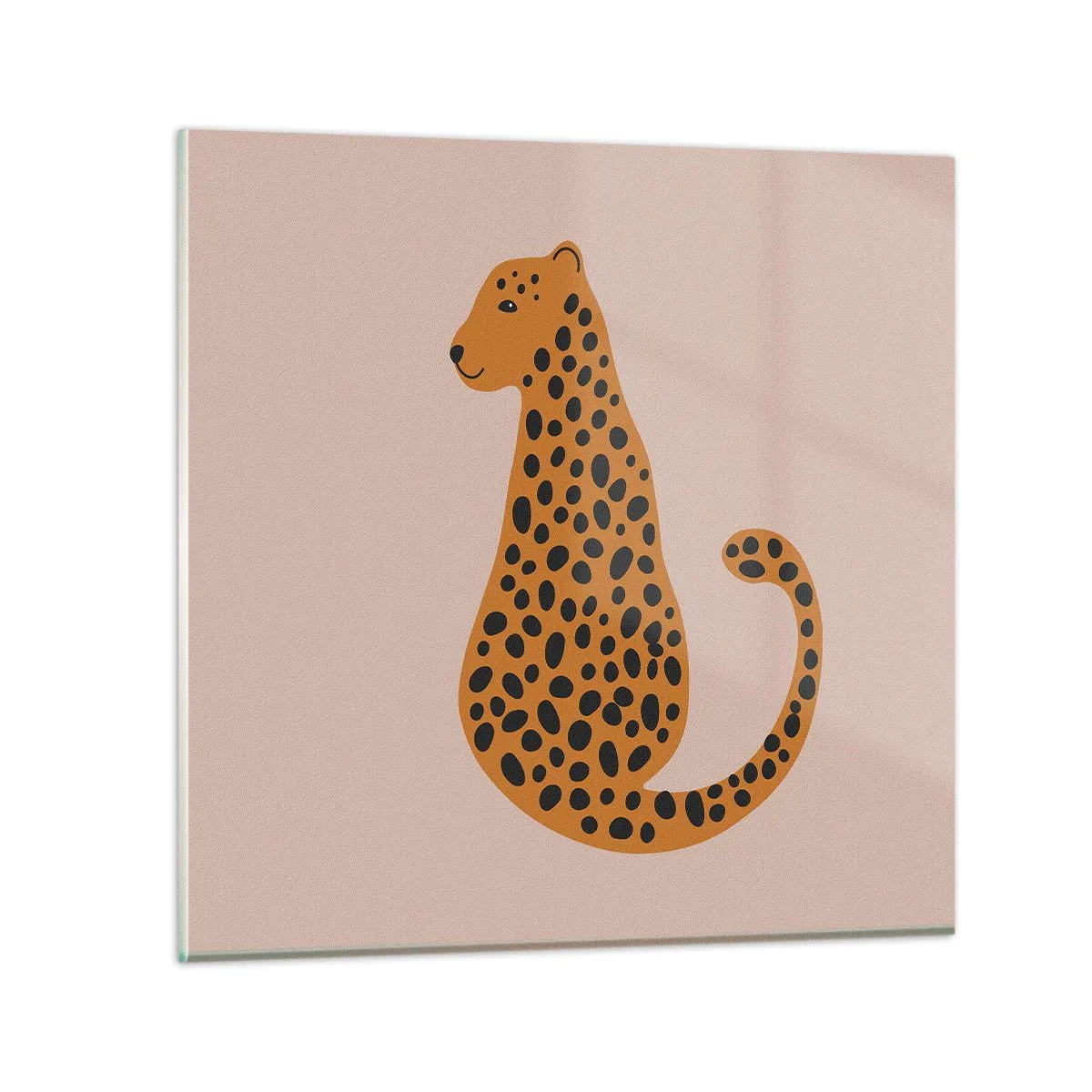 Tablou pe sticlă - Modelul leopard este tot timpul la modă - 70x70 cm