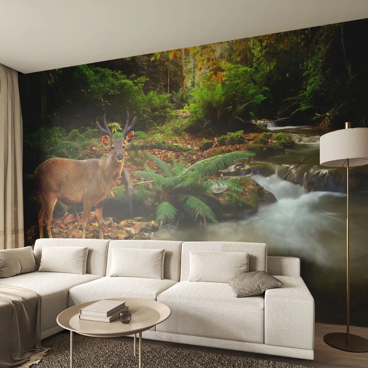 Tapet Premium Canvas - Bun venit în lumea mea - Peisaj, Animale, Cerb - 250x175 cm