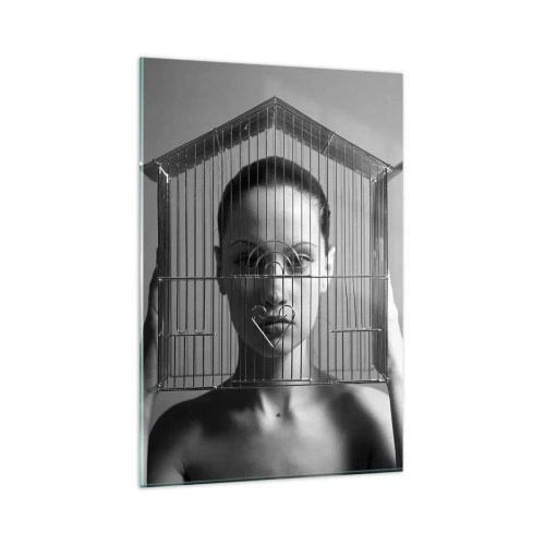 Tablou pe sticlă - Un portret oarecum suprarealist - 80x120 cm