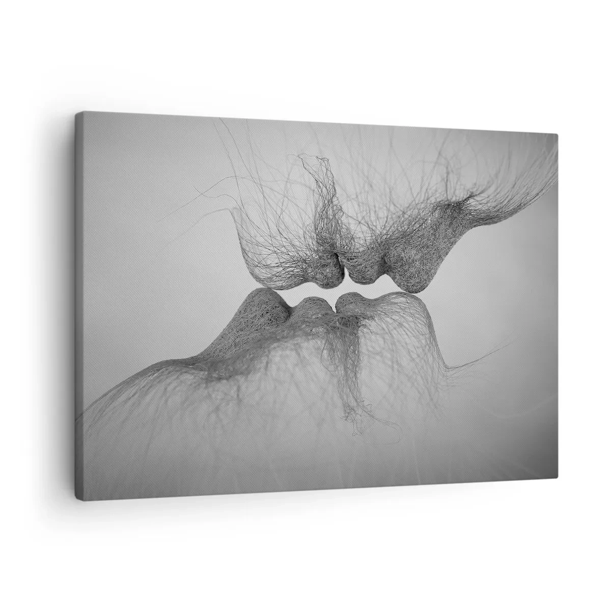Tablou pe pânză Canvas - Un sărut abstract prezentat într-o formă eterică - 70x50cm - Sărutul vântului - Decorațiune modernă pentru perete pentru living și dormitor ARTTOR