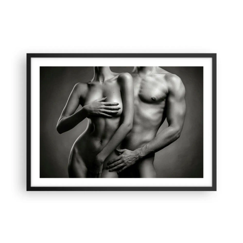 Poster în ramă neagră - Adam și Eva - 70x50 cm