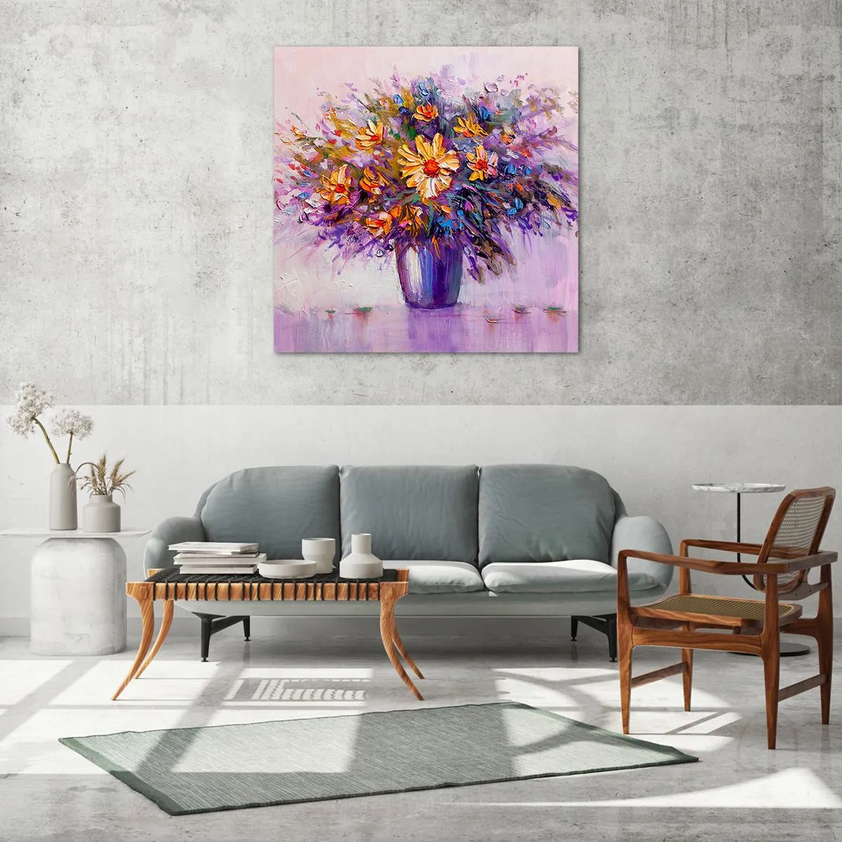 Tablou pe sticlă - Miroase dulce, arată dulce - 60x60 cm