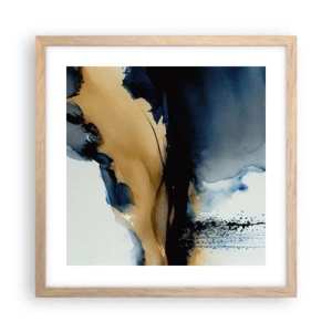 Poster în ramă de stejar deschis - În spatele cortinei - 40x40 cm