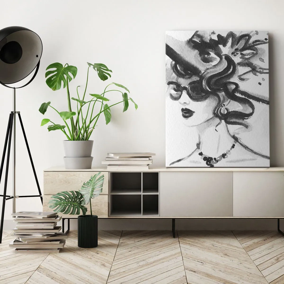 Tablou pe pânză - Dama cu caracter - 70x100 cm