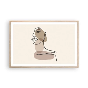 Poster în ramă de stejar deschis - O anumită linie de frumusețe - 91x61 cm