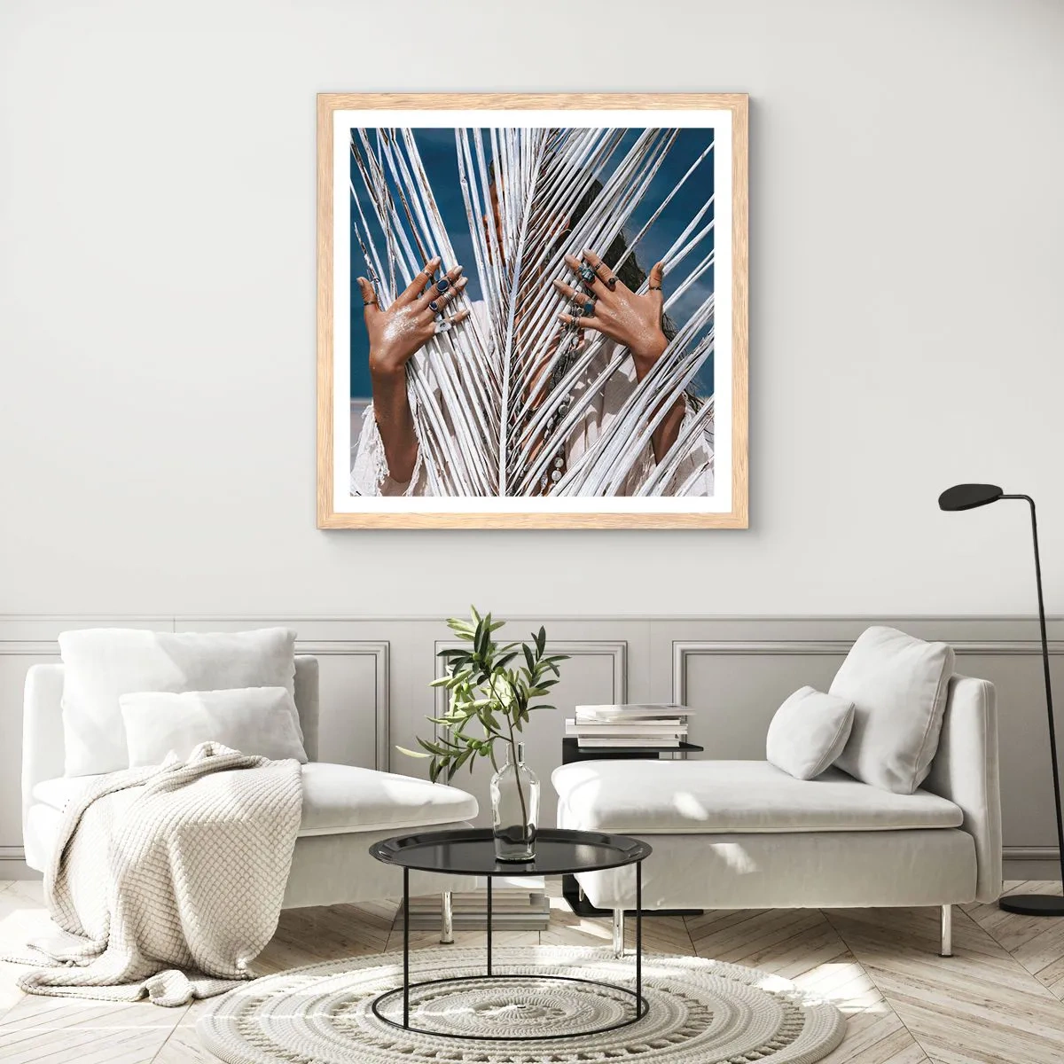 Poster în ramă de stejar deschis - Prietena șamanului? - 50x50 cm